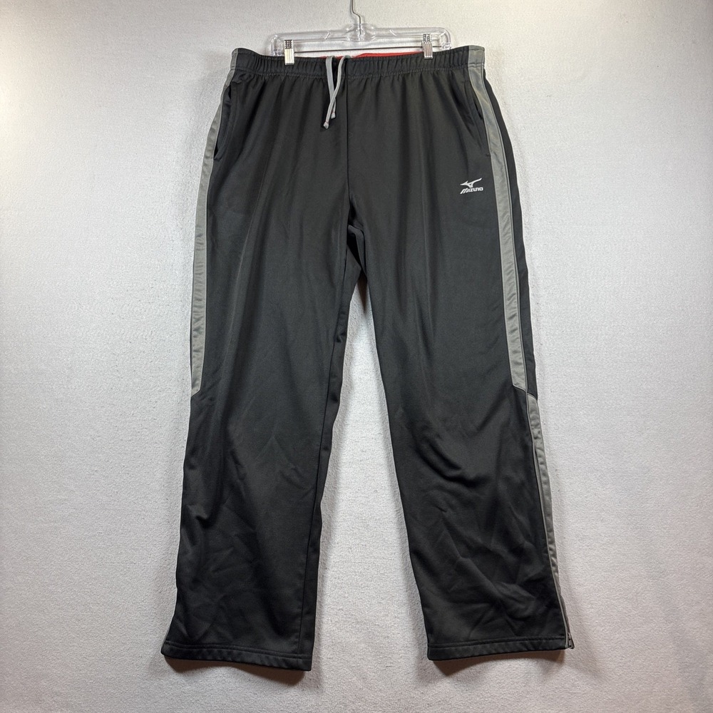 Mizuno Performance Joggers Black Gray‎ Tapered Athletic Pants XXL